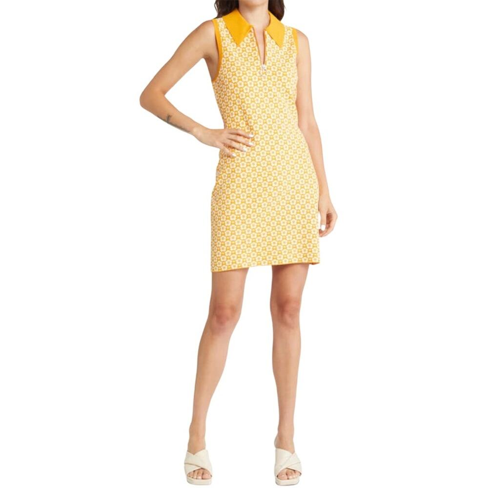 & Other Stories Floral Point Collar Minidress Yellow/White Size Large